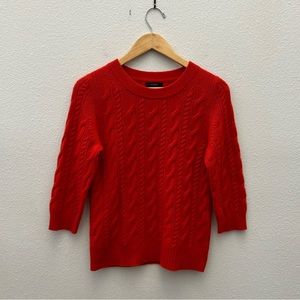 J.CREW red cable knit cashmere sweater